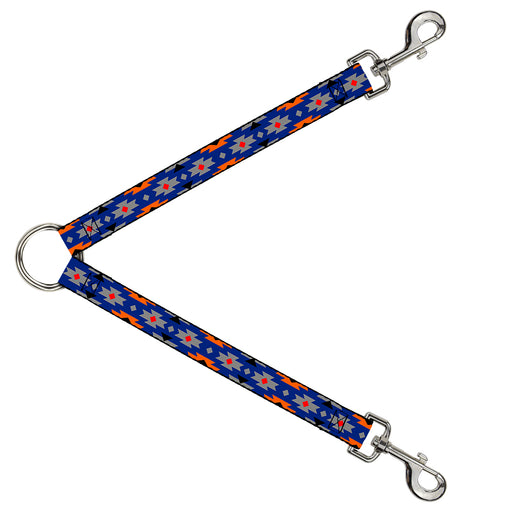 Dog Leash Splitter - Navajo Gray/Blue/Orange/Black Dog Leash Splitters Buckle-Down   