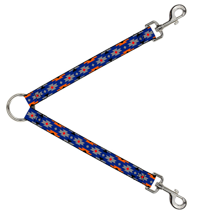 Dog Leash Splitter - Navajo Gray/Blue/Orange/Black Dog Leash Splitters Buckle-Down   