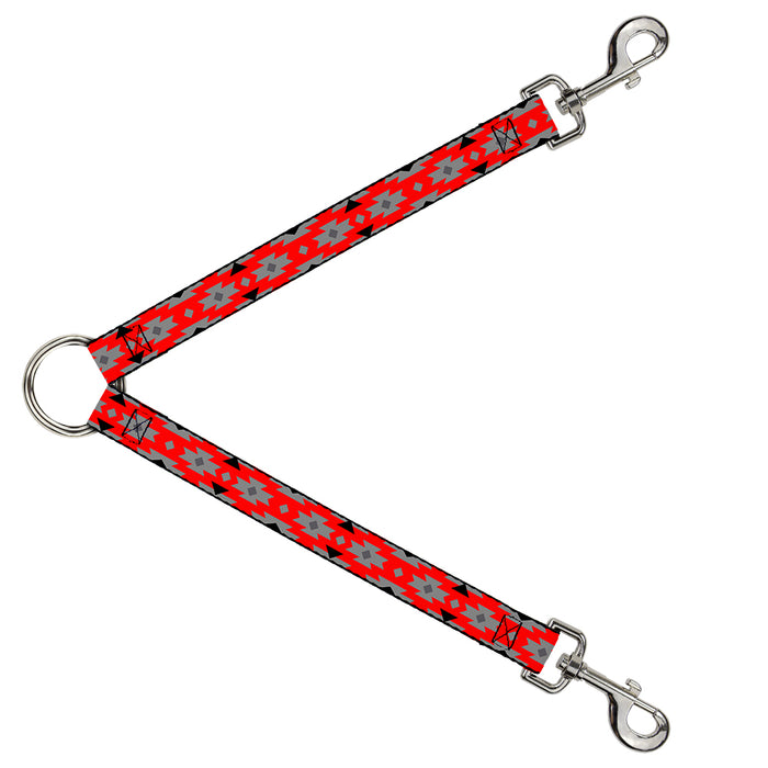 Dog Leash Splitter - Navajo Gray/Red/Gray/Black Dog Leash Splitters Buckle-Down   