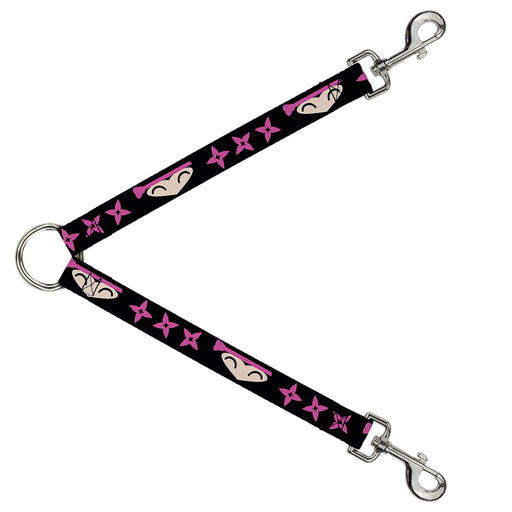 Dog Leash Splitter - Ninja Star Black/Pink Dog Leash Splitters Buckle-Down   
