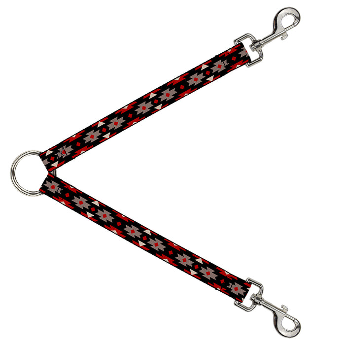 Dog Leash Splitter - Navajo Red/Black/Gray/Red Dog Leash Splitters Buckle-Down   