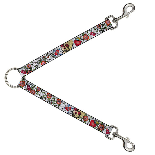 Dog Leash Splitter - Only God Can Judge Me CLOSE-UP White Dog Leash Splitters Buckle-Down   