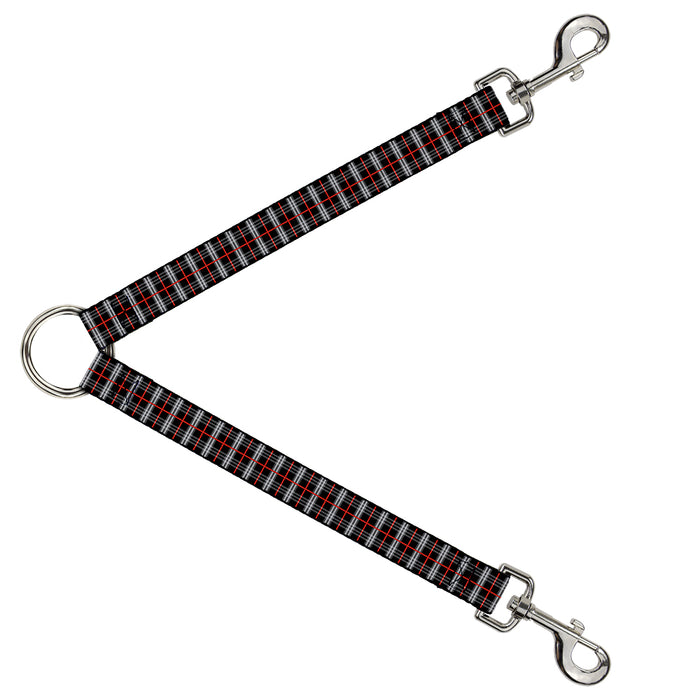 Dog Leash Splitter - Plaid Black/Red Dog Leash Splitters Buckle-Down   