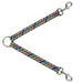 Dog Leash Splitter - Peace Black/Multi Stripes Dog Leash Splitters Buckle-Down   