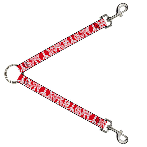 Dog Leash Splitter - Peace Sketch Red/White Dog Leash Splitters Buckle-Down   