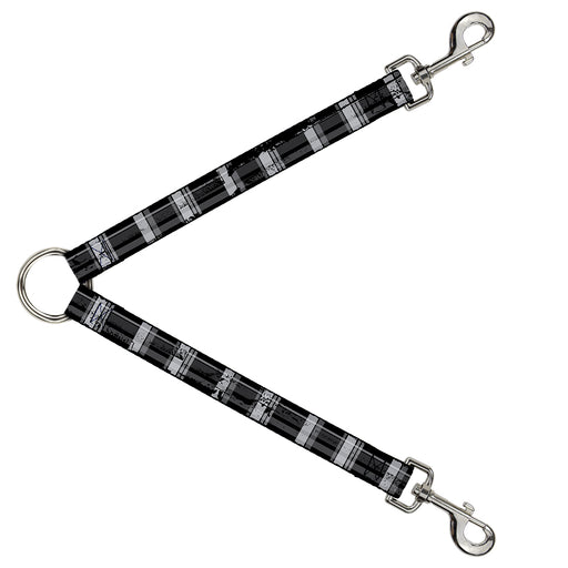 Dog Leash Splitter - Plaid Weathered Black/Gray/White Dog Leash Splitters Buckle-Down   