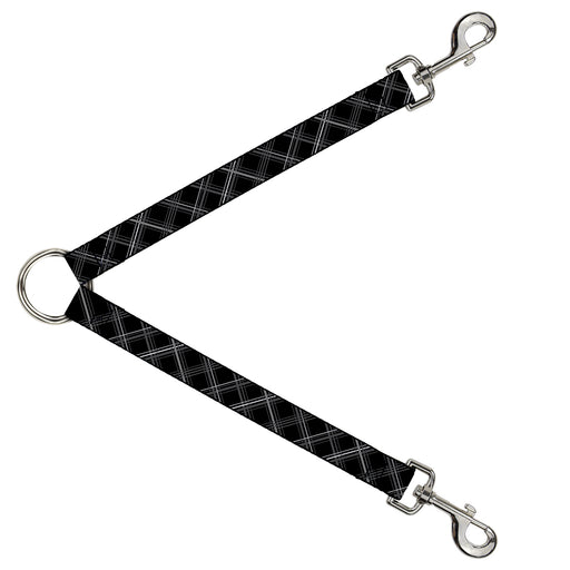 Dog Leash Splitter - Plaid X Black/Gray Dog Leash Splitters Buckle-Down   