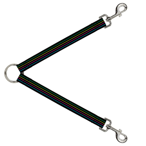 Dog Leash Splitter - Pinstripes Black/Multi Color Dog Leash Splitters Buckle-Down   