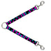Dog Leash Splitter - Pixilated Checker Black/Fuchsia/Turquoise Dog Leash Splitters Buckle-Down   