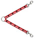 Dog Leash Splitter - Rampant Lion Repeat/Stripes Red/White/Black Dog Leash Splitters Buckle-Down   