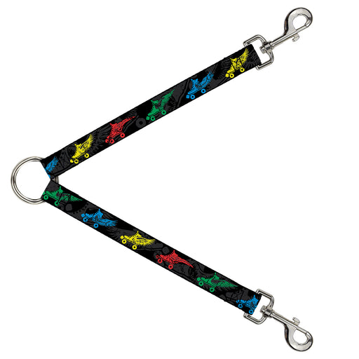 Dog Leash Splitter - Roller Skates Black/Gray/Multi Color Dog Leash Splitters Buckle-Down   