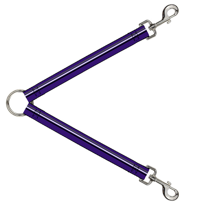 Dog Leash Splitter - Racing Stripes Purple/Gray/White/Black Dog Leash Splitters Buckle-Down   
