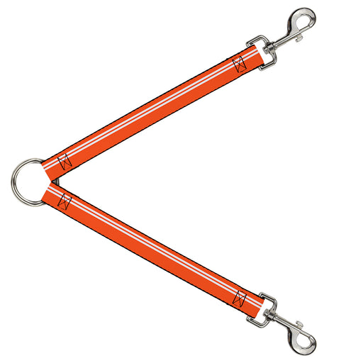 Dog Leash Splitter - Racing Stripe Orange/White Dog Leash Splitters Buckle-Down   