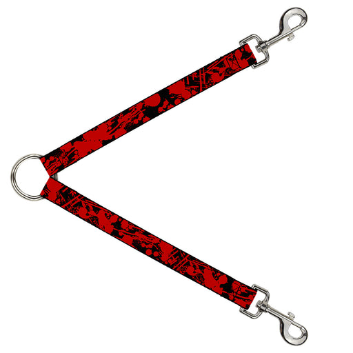 Dog Leash Splitter - Splatter Black/Red Dog Leash Splitters Buckle-Down   