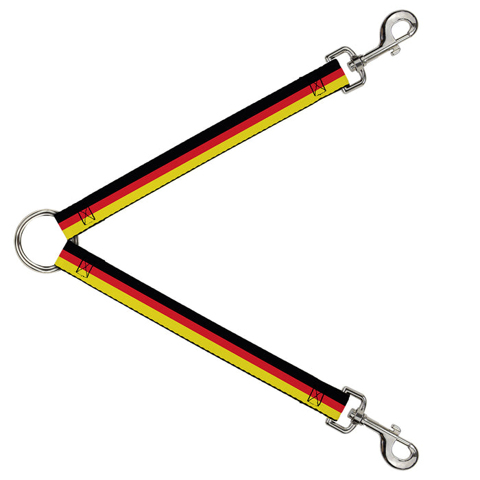 Dog Leash Splitter - Stripes Black/Red/Yellow Dog Leash Splitters Buckle-Down   
