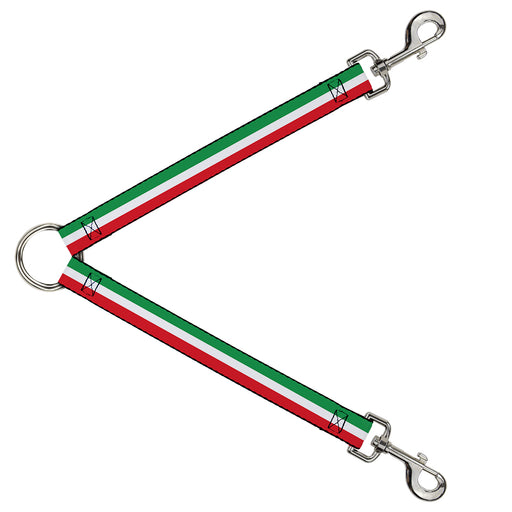 Dog Leash Splitter - Stripes Green/White/Red Dog Leash Splitters Buckle-Down   
