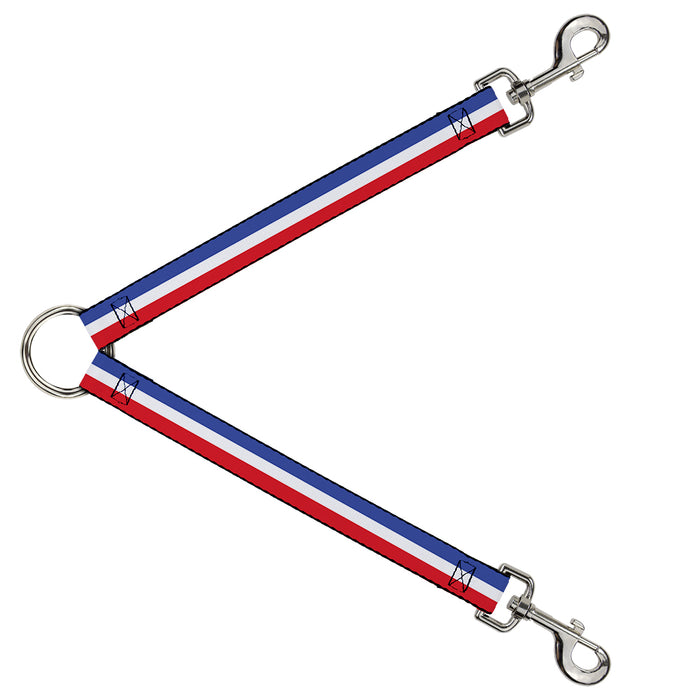 Dog Leash Splitter - Stripes Blue/White/Red Dog Leash Splitters Buckle-Down   