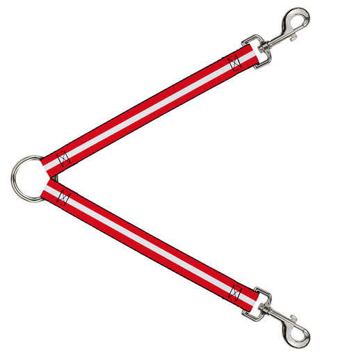 Dog Leash Splitter - Stripes Red/White/Red Dog Leash Splitters Buckle-Down   