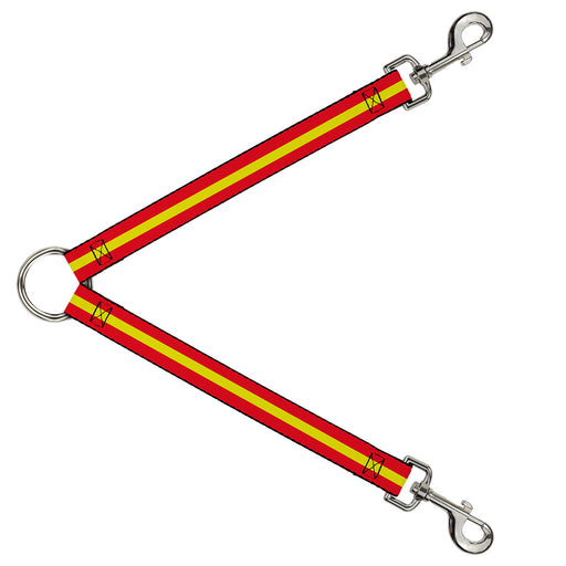 Dog Leash Splitter - Stripes Red/Yellow/Red Dog Leash Splitters Buckle-Down   