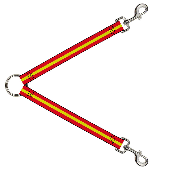 Dog Leash Splitter - Stripes Red/Yellow/Red Dog Leash Splitters Buckle-Down   
