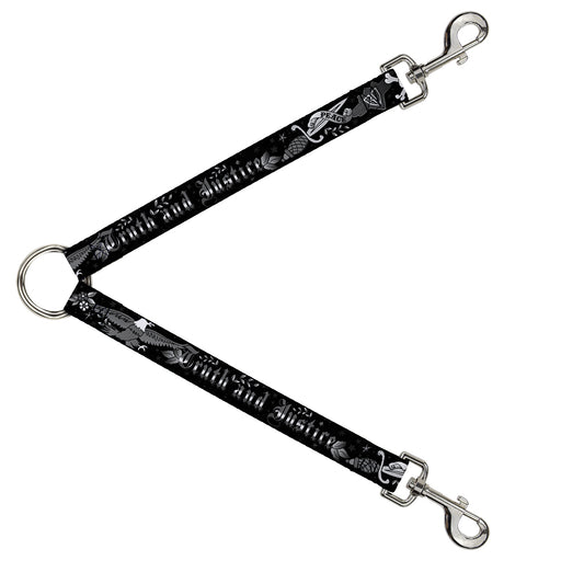 Dog Leash Splitter - Truth and Justice Black/White Dog Leash Splitters Buckle-Down   