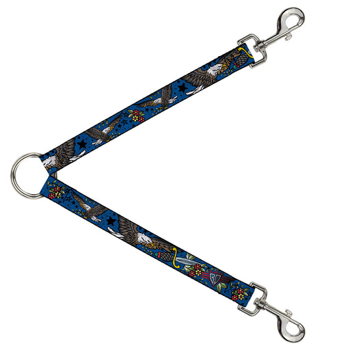 Dog Leash Splitter - Truth and Justice CLOSE-UP Blue Dog Leash Splitters Buckle-Down   