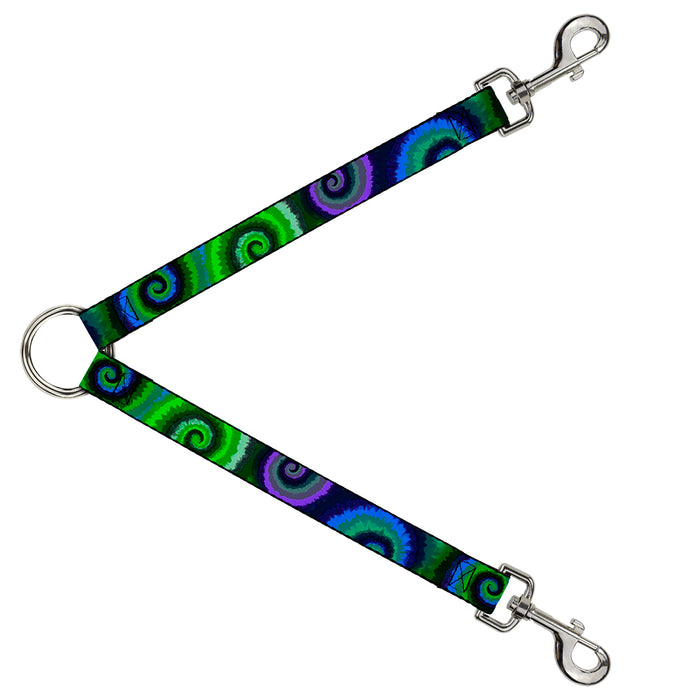Dog Leash Splitter - Tie Dye Swirl Green/Blue/Purple Dog Leash Splitters Buckle-Down   