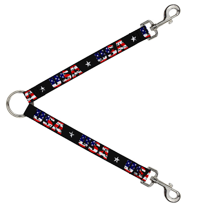 Dog Leash Splitter - USA w/Star Black/US Flags Dog Leash Splitters Buckle-Down   