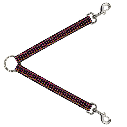 Dog Leash Splitter - Wire Grid Black/Orange/Purple Dog Leash Splitters Buckle-Down   
