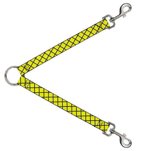 Dog Leash Splitter - Wire Grid Yellow/Black/Gray Dog Leash Splitters Buckle-Down   