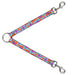 Dog Leash Splitter - Weave CLOSE-UP White Pink Orange Aqua Dog Leash Splitters Buckle-Down   