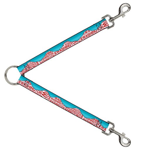 Dog Leash Splitter - WASHINGTON Mountain Range Turquoise/White/Red Dog Leash Splitters Buckle-Down   