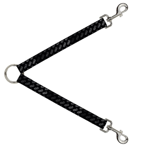 Dog Leash Splitter - YOLO Diagonal Black/Gray/White Dog Leash Splitters Buckle-Down   