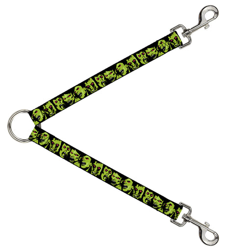 Dog Leash Splitter - Zombie Expressions Black/Green/Red Dog Leash Splitters Buckle-Down   