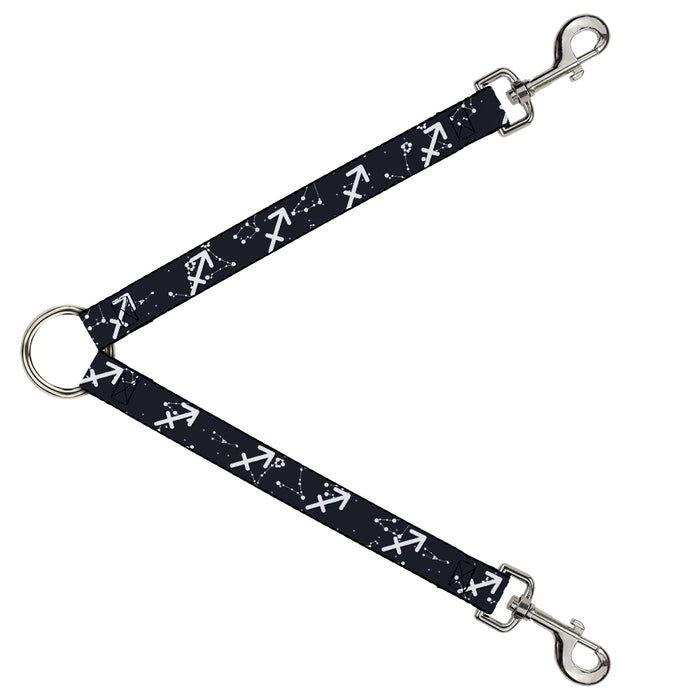 Dog Leash Splitter - Zodiac Sagittarius Symbol Constellations Black White Dog Leash Splitters Buckle-Down   