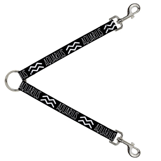 Dog Leash Splitter - Zodiac AQUARIUS/Symbol Black/White Dog Leash Splitters Buckle-Down   