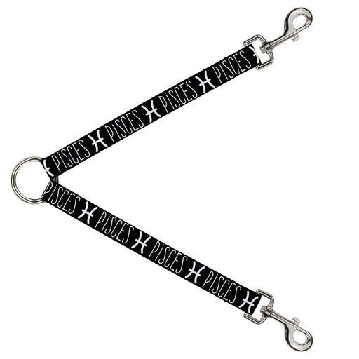 Dog Leash Splitter - Zodiac PISCES/Symbol Black/White Dog Leash Splitters Buckle-Down   