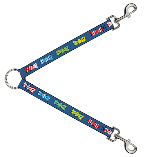 Dog Leash Splitter - Bowties Blue/Multi Color Dog Leash Splitters Buckle-Down   