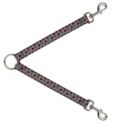 Dog Leash Splitter - Bullseye Stacked Black/White/Red Dog Leash Splitters Buckle-Down   