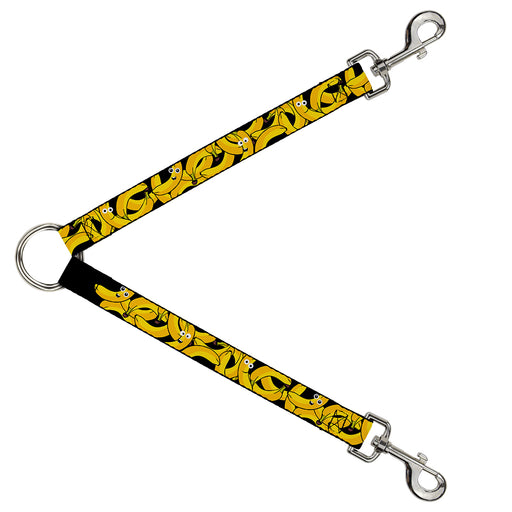 Dog Leash Splitter - Bananas Stacked Cartoon Black/Yellows Dog Leash Splitters Buckle-Down   