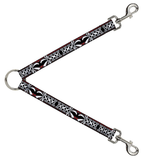 Dog Leash Splitter - Corset Lace Up w/Bow Red Plaid/Black Dog Leash Splitters Buckle-Down   