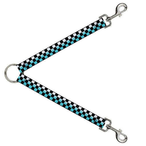 Dog Leash Splitter - Checker Black/Ombre Turquoise Dog Leash Splitters Buckle-Down   