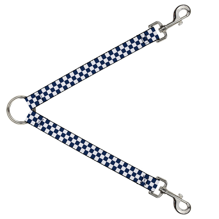 Dog Leash Splitter - Checker Sapphire Blue/White Dog Leash Splitters Buckle-Down   