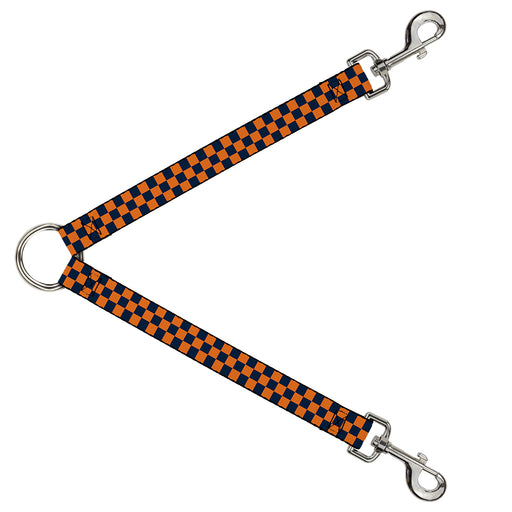Dog Leash Splitter - Checker Orange/Dark Blue Dog Leash Splitters Buckle-Down   