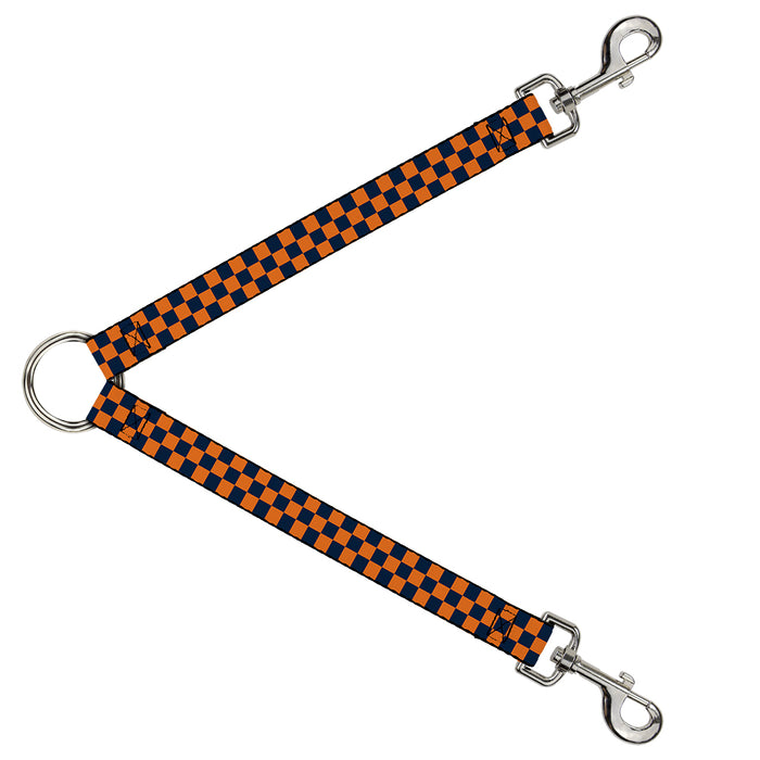 Dog Leash Splitter - Checker Orange/Dark Blue Dog Leash Splitters Buckle-Down   