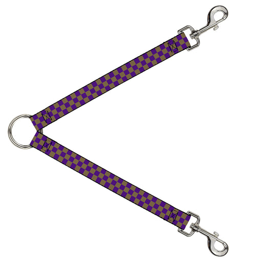Dog Leash Splitter - Checker Purple/Gold Dog Leash Splitters Buckle-Down   