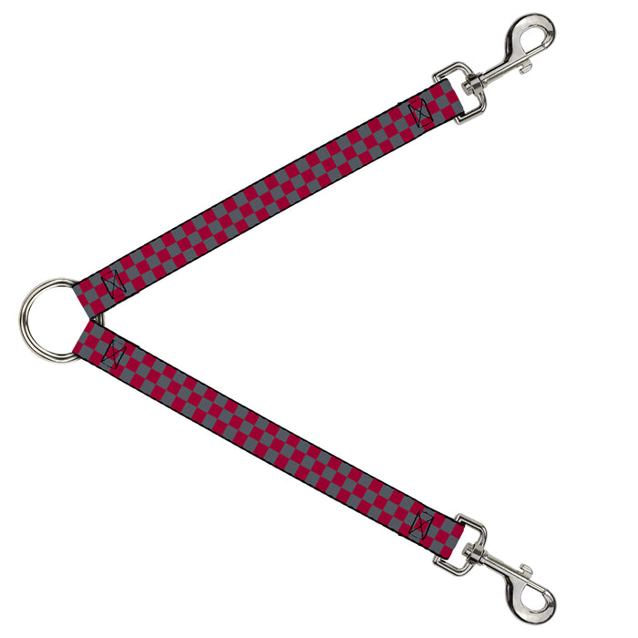 Dog Leash Splitter - Checker Crimson Red/Gray Dog Leash Splitters Buckle-Down   