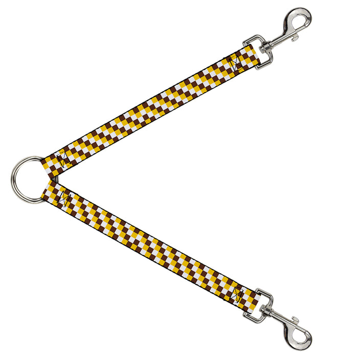 Dog Leash Splitter - Checker White/Gold/Brown Dog Leash Splitters Buckle-Down   