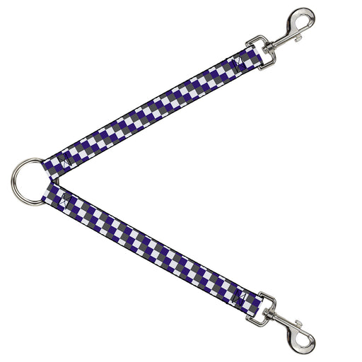 Dog Leash Splitter - Checker Gray/Purple/White Dog Leash Splitters Buckle-Down   