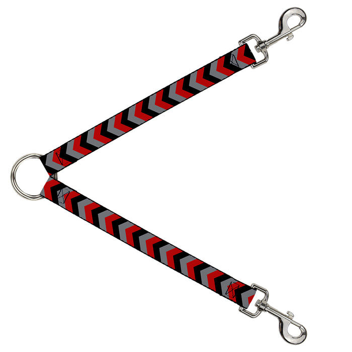 Dog Leash Splitter - Chevron Red/Black/Gray Dog Leash Splitters Buckle-Down   